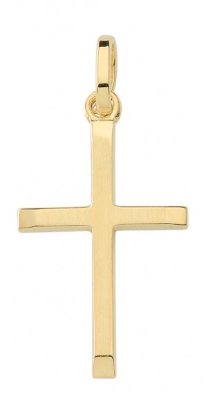 Zartes schlichtes Gold Kreuz in Gold