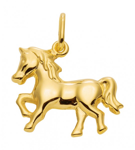 Pferd Kettenanhänger Gold Euroschmuck