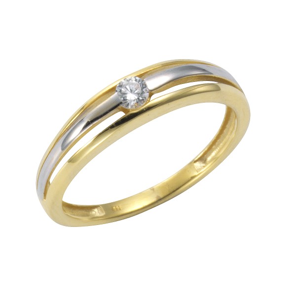 bicolor Zirkonia Ring 333 Gold