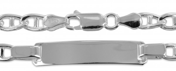 Stegpanzer Armband mit Gravurschild 925 Silber 