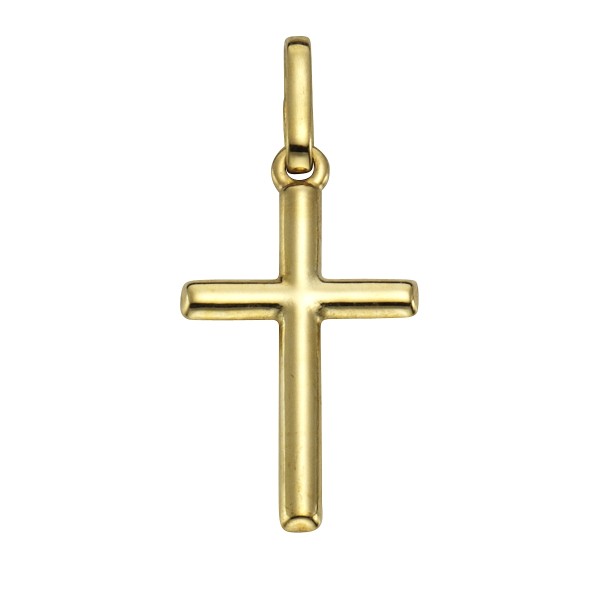 schlichter 2,6 cm Kreuzanhänger in Gold