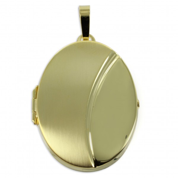 Gold Medaillon oval zum aufklappen für 2 Bilder