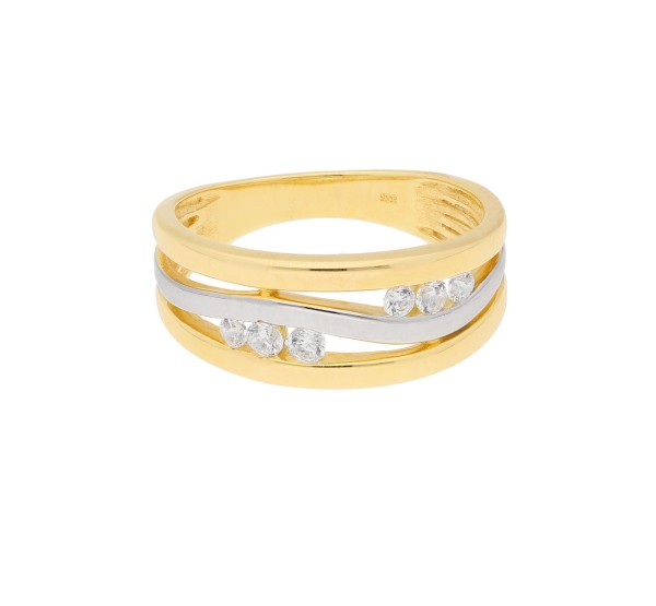 Gold Ring bicolor mit Zirkonia 333