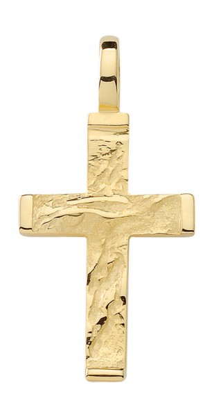 Goldener Kettenanhänger Kreuz 19,5 mm groß