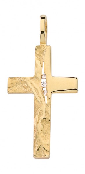 Gold Kreuz gehämmertes Design