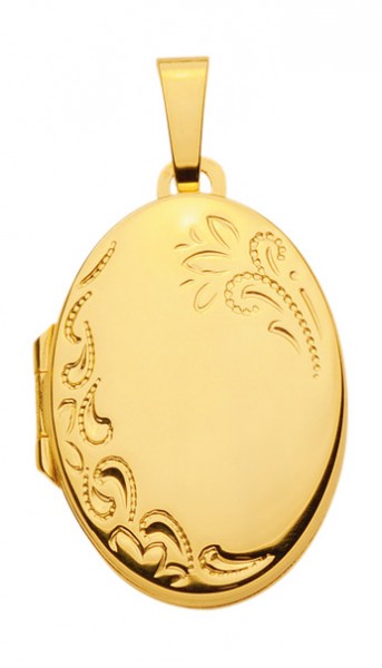 Ovales Gold Medaillon verziert