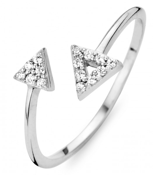 925 Silber Design Ring Dreieck mit Zirkonia