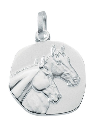 Pferde Kettenanhänger Medaille 925 Silber 