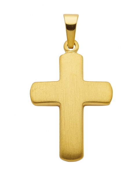 Vergoldeter Silberanhänger Kreuz mattiert