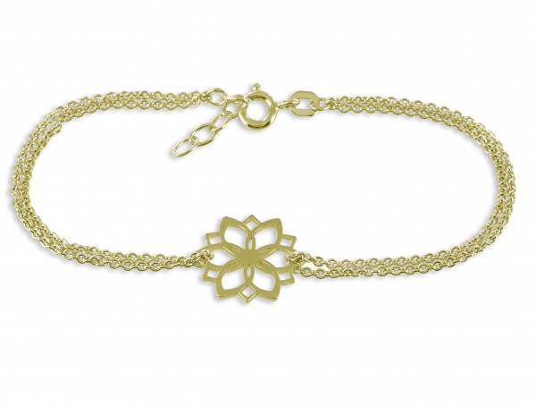 Armband mit Blume Silber vergoldet