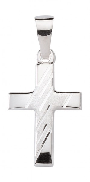 925 Silber Kreuz mit schrägen Schliff