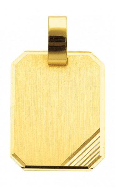 Gold Gravurplatte mattiert mit Schliff 19,7 x 15,4 mm