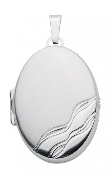 Ovales Medaillon 925 Silber mit schrägen Schliff
