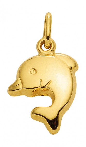 Delphin Kettenanhänger 333 Gold 