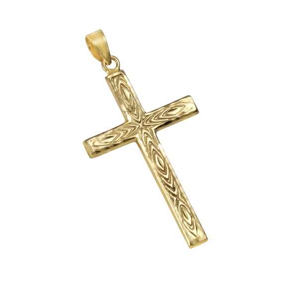 Gold Kreuz mit Muster 3,7 cm